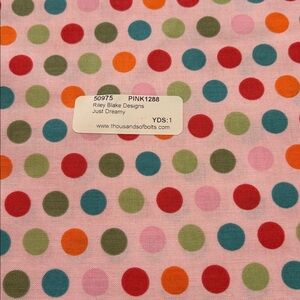 Colorful Polka Dot Fabric - Riley Blake Designs- Cotton Quilting 1 yard.